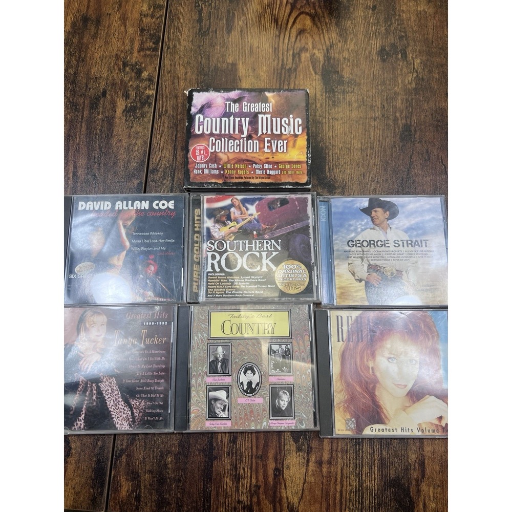 Lot Of 7 Old School Country George Strait Reba Mcentire Tonya Tucker